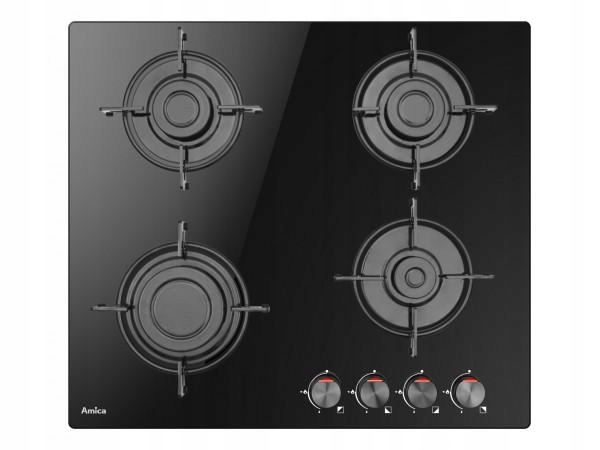 Купить Газовая варочная панель AMICA PGCD6100BOB, черное стекло, 4 поля: отзывы, фото, характеристики в интерне-магазине Aredi.ru