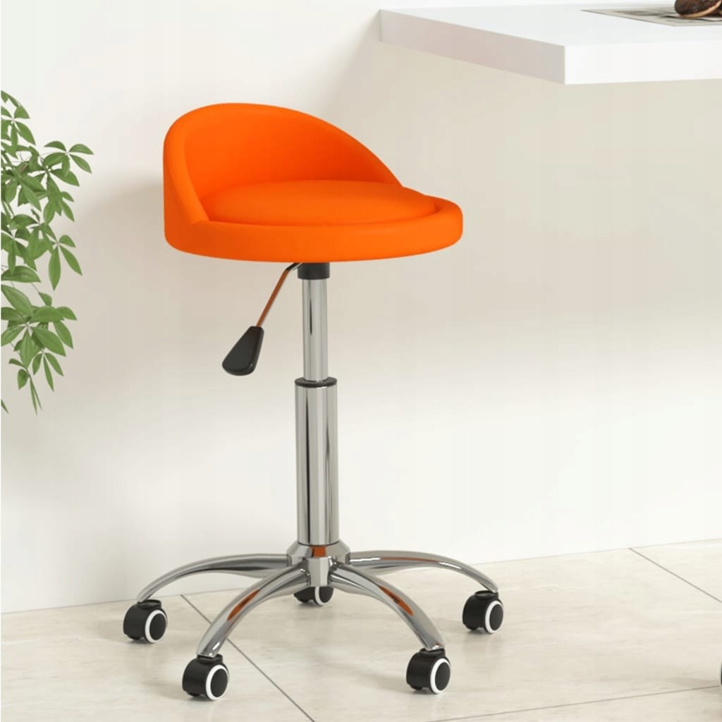 Obrotowe krzesło stołowe, pomarańczowe, obite sztu