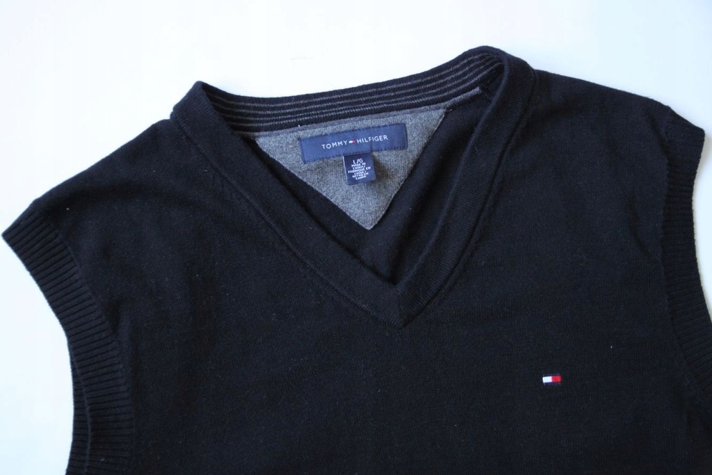 TOMMY HILFIGER__CZARNA KAMIZELKA PREMIUM LOGO__L