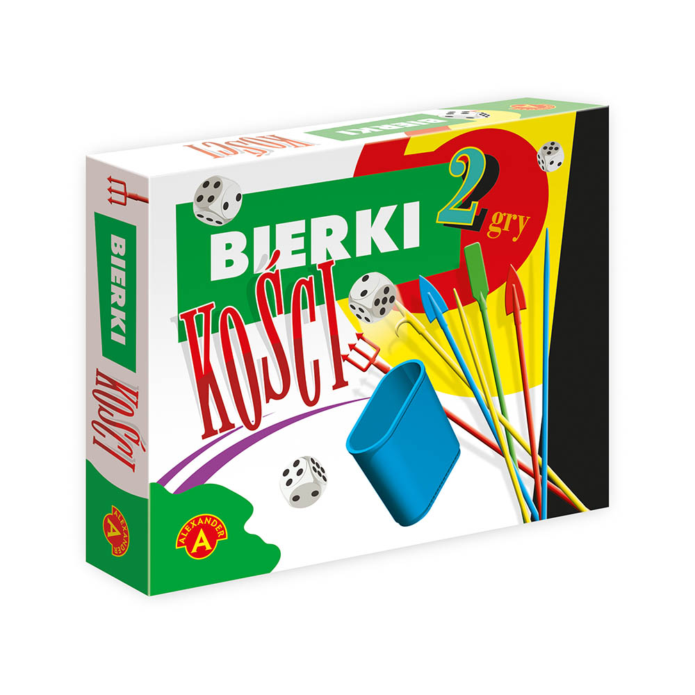 Zestaw 2 gier. Bierki + kości