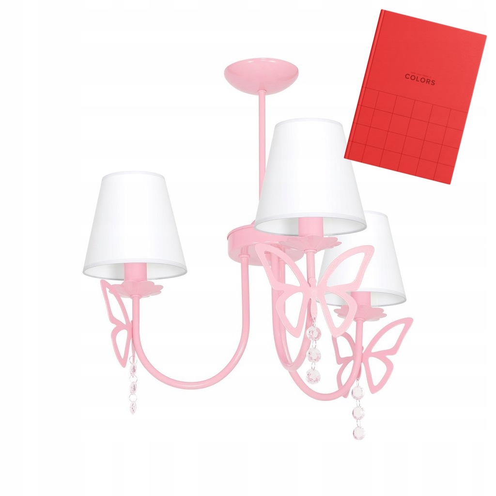 CHARLOTTE Żyrandol różowy E14 * 3P + notes