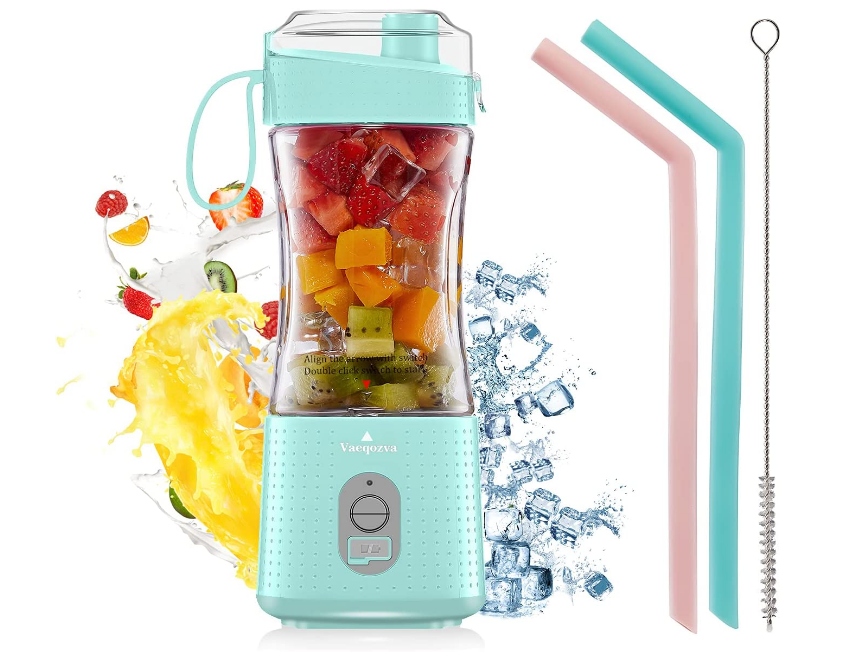 PRZENOŚNY MINI BLENDER DO SMOOTHIE + SŁOMKI, KABEL 12434930836