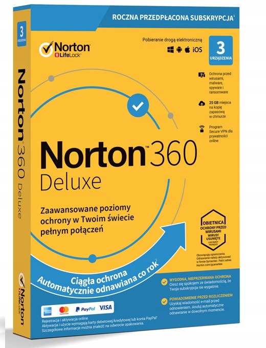 NORTONLIFELOCK 360 deluxe 25GB PL 1 user 3 device