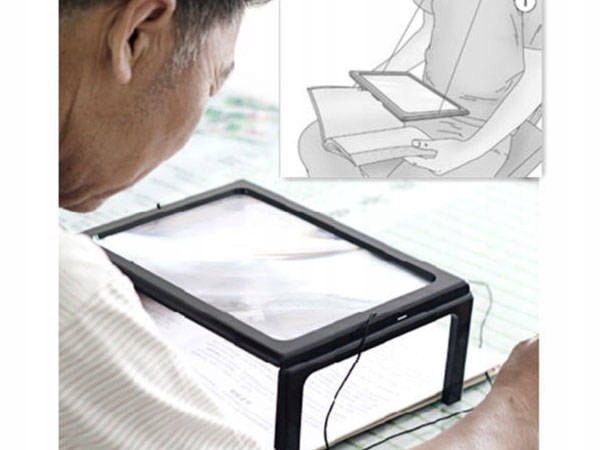 LUPA Ekran A4 stolik lub zawieszana szyja 3x powiększa 10cm wysokość