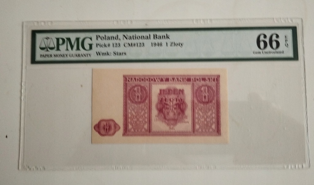 1 złoty 1946 PMG 66 EPQ