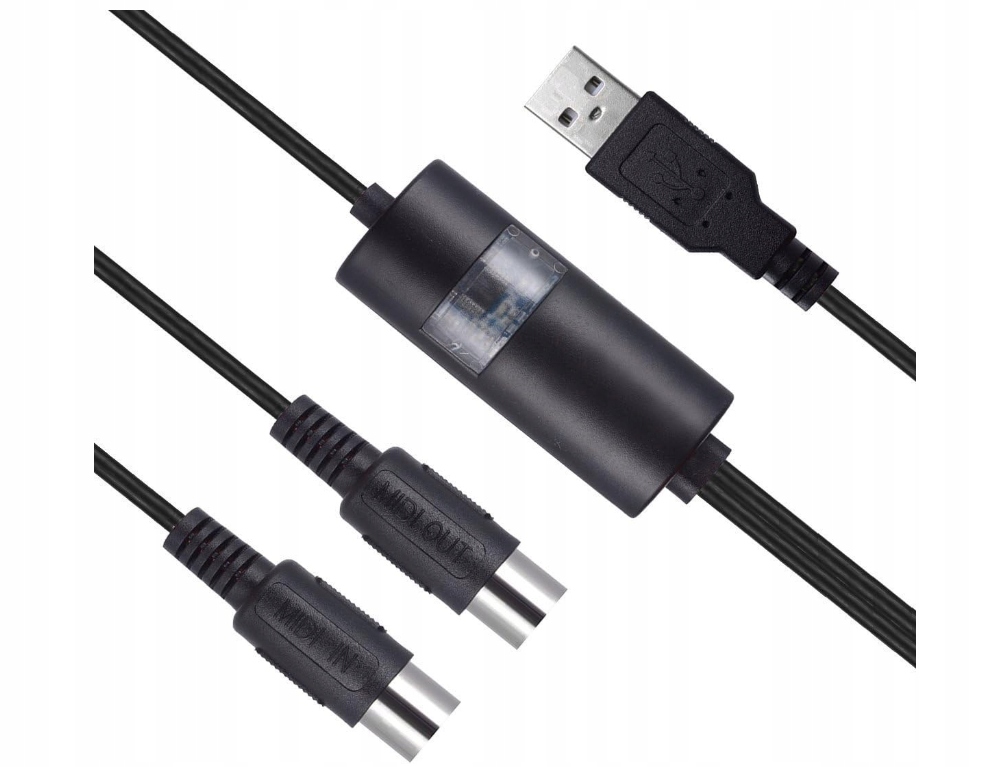 kabel konwerter interfejs dwustronny usb midi 2m