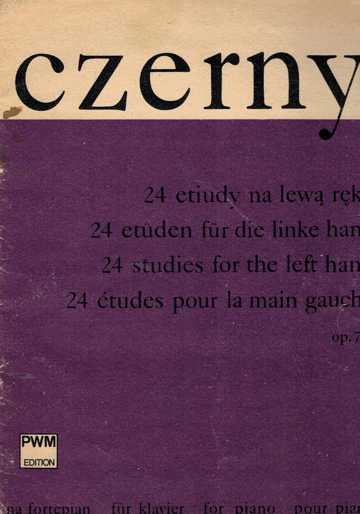 Czerny na fortepian 24 etiudy na lewą rękę nuty