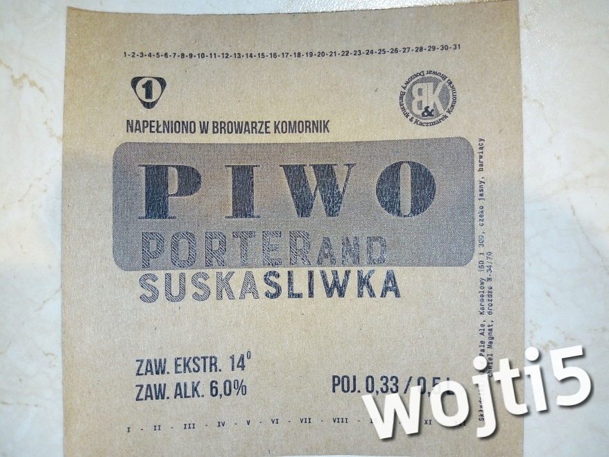 Browar Komornik - Piwo Porter and Suska Śliwka