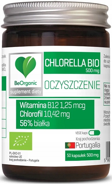 Chlorella BIO Organiczna BeOrganic 50 kap