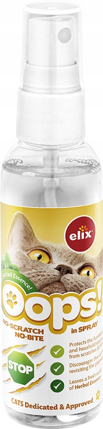 Preparat Spray Płyn Odstraszający Koty Przed Niszczeniem Domu - 75 ml Oops
