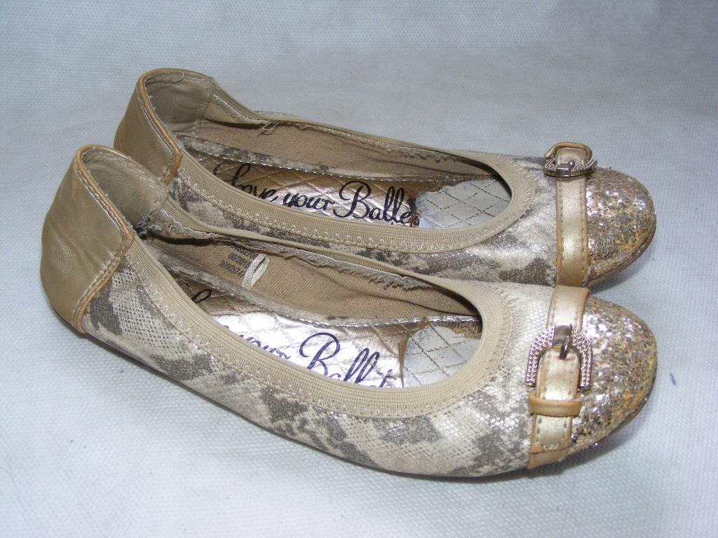 GEORGE złote baleriny rozmiar 2/34 wkładka 21 cm