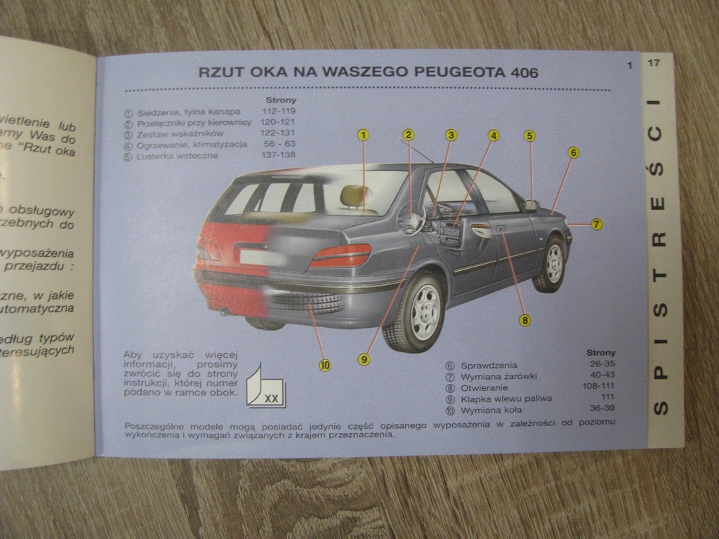 PEUGEOT 406 instrukcja obsługi 7834983804 oficjalne