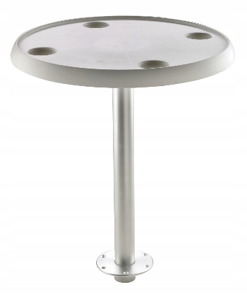 Stół stolik kokpitowy alu okrągły biel PTR68 600mm