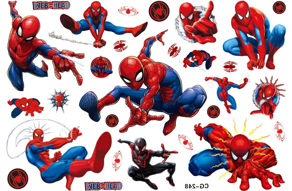 Tatuaże Spiderman duży zestaw Pająk Marvel PL