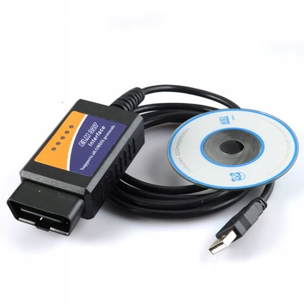 KABEL INTERFEJS ELM 327 OBD2 + PROGRAM + CAN USB