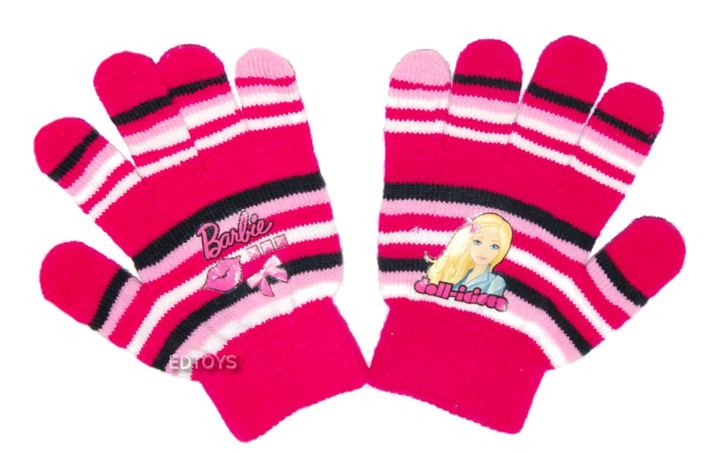 Rękawiczki akryl dzieci 4-7lat Disney Barbie W7