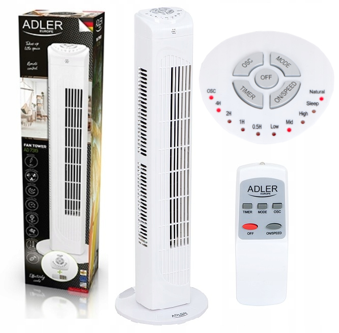 Купить Вентилятор колонный ADLER, стоячий вентилятор + пульт дистанционного управления: отзывы, фото, характеристики в интерне-магазине Aredi.ru