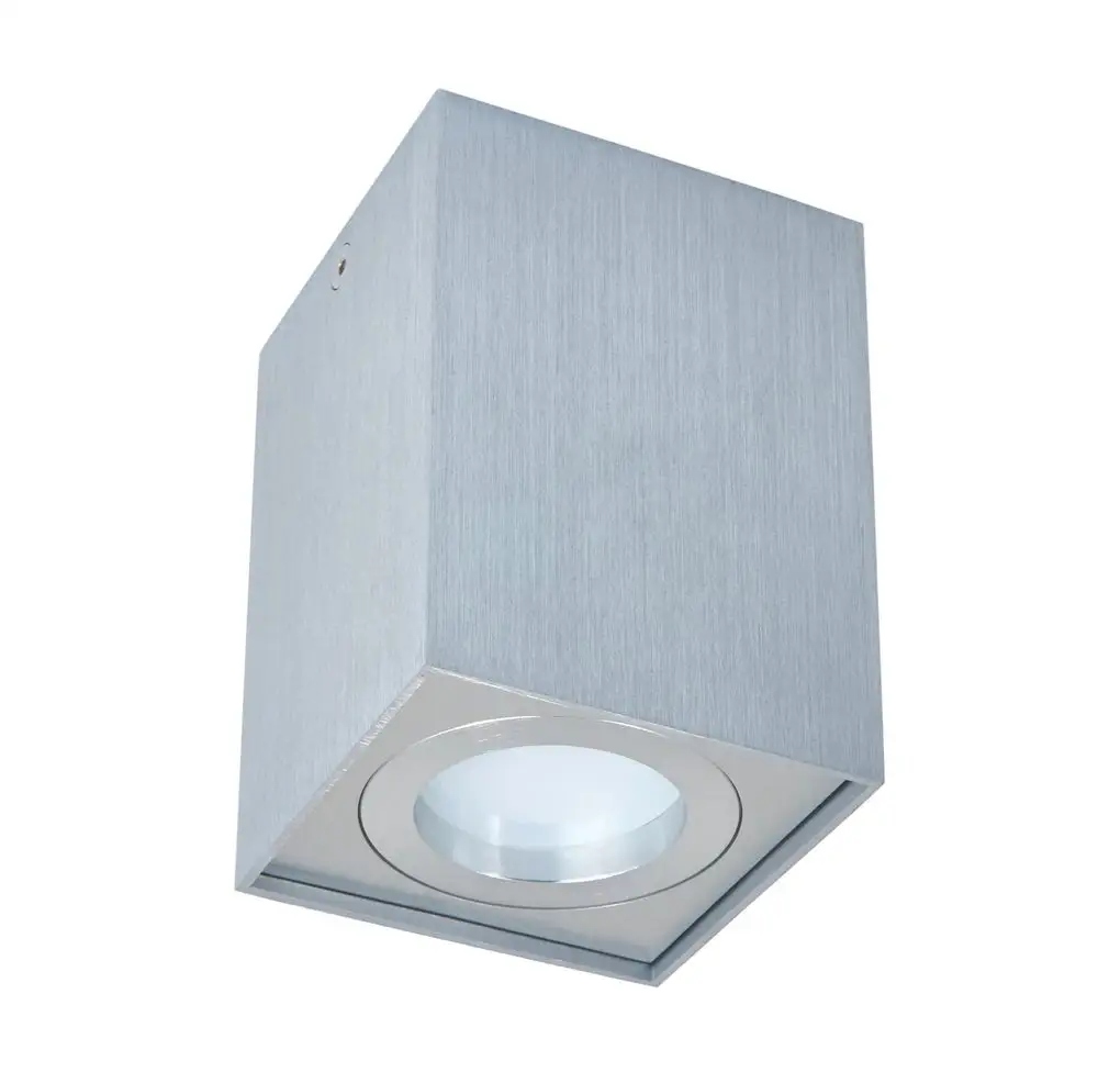 Oprawa Halogenowa Spot Sufitowy Ścienny GU10 Kwadrat Stała Srebrna "1349"