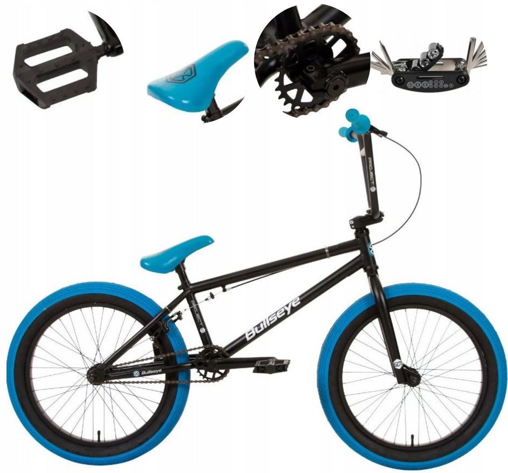 Rower BMX Uniwersalny 20 Młodzieżowy Stal Wyczynowy Pegi Odblaski Skatepark