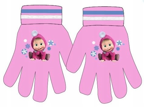 Rękawiczki dziecięce zimowe MASZA i NIEDŹWIEDŹ