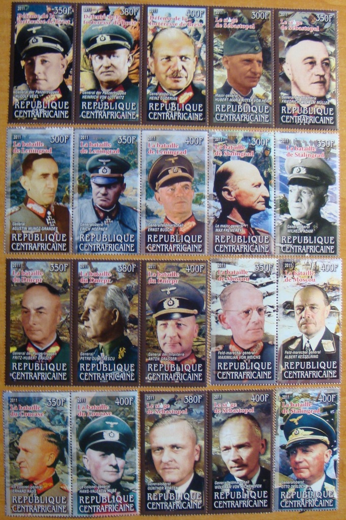 Zestaw znaczków - GENERAŁOWIE III RZESZY