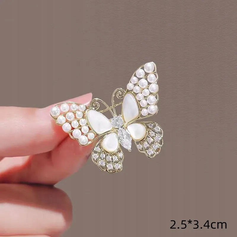Luxurious Colorful Inlaid Zircon Hollow Butterfly Brooch Insect Rhinestone
