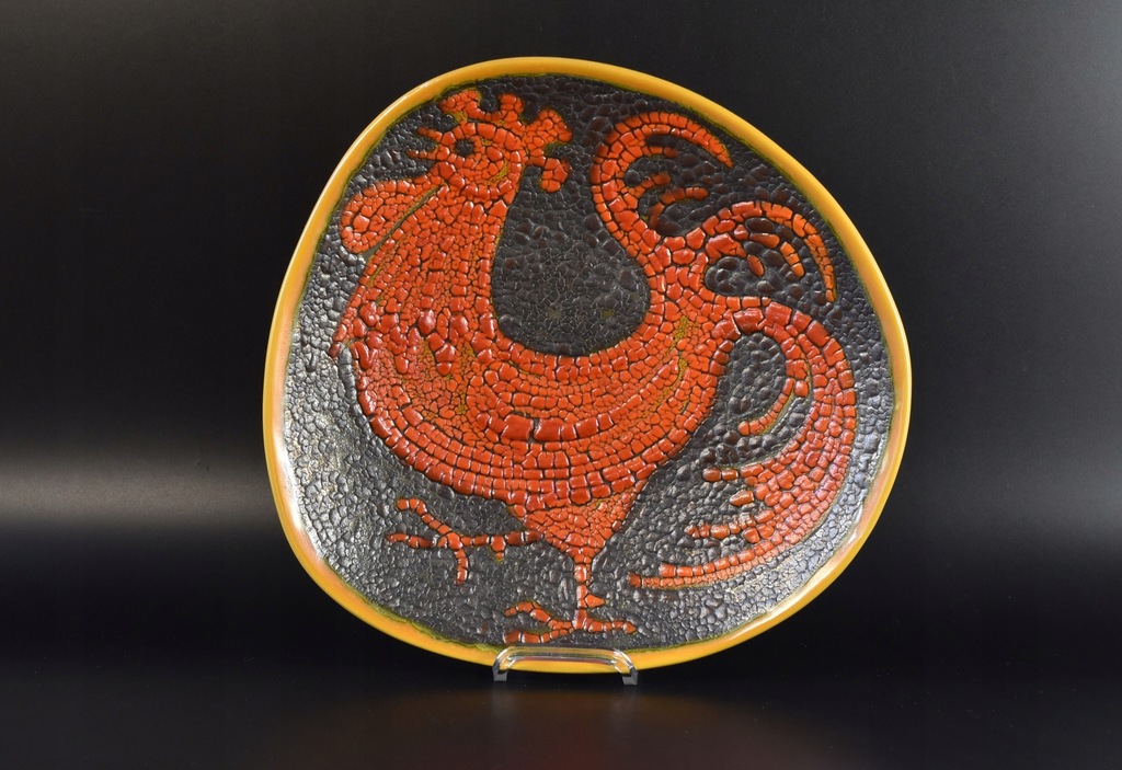 Ceramiczny talerz vintage kogut Węgry lata 60/70te