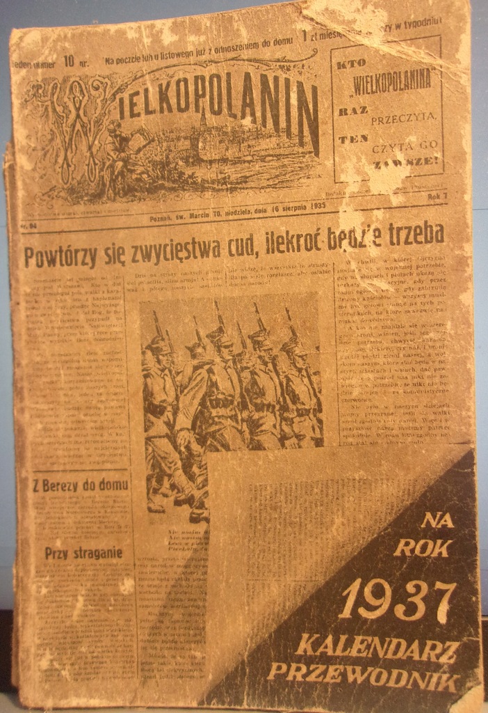 Kalendarz na 1937 r. Wielkopolanin ( Poznań i okol