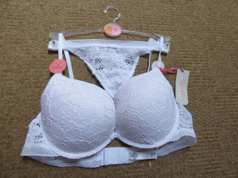 PRIMARK PUSH UP LACE KOMPLET BIALY 85C 46/48