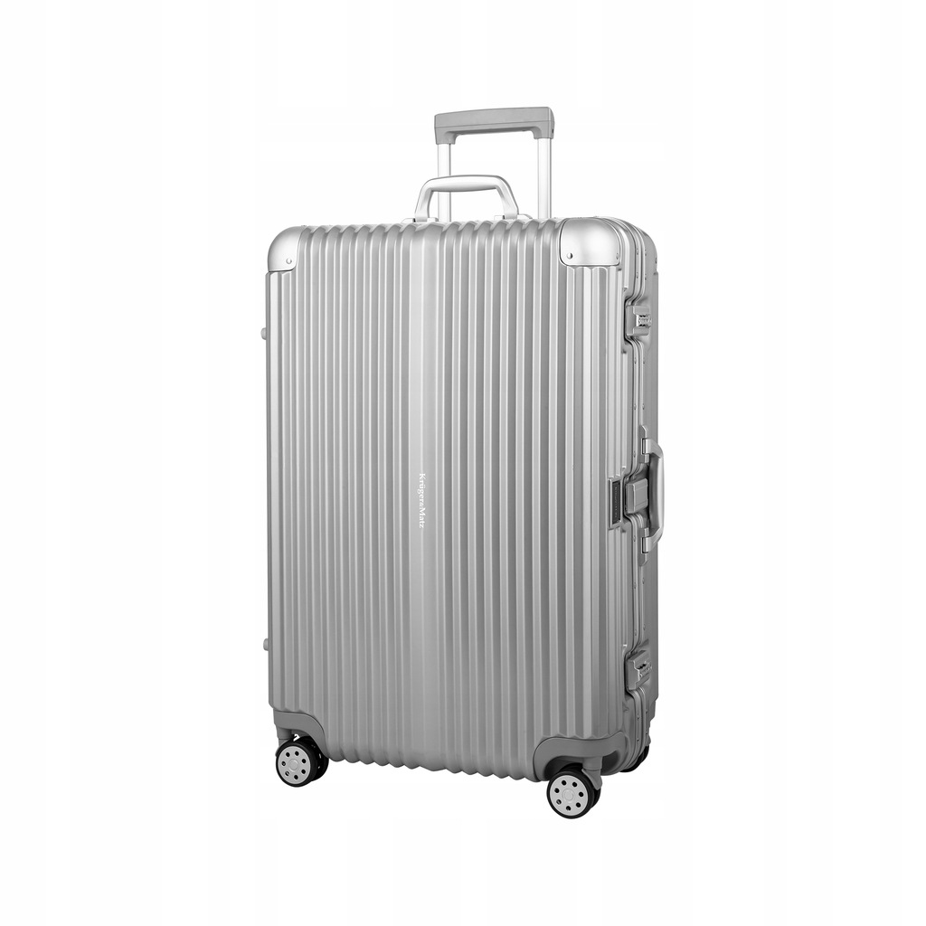 KM0296-L Duża walizka na kółkach srebrna