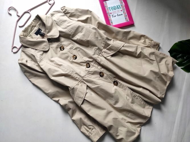 H&M BEŻOWY JESIENNY PŁASZCZ TRENCH R.44 XXL