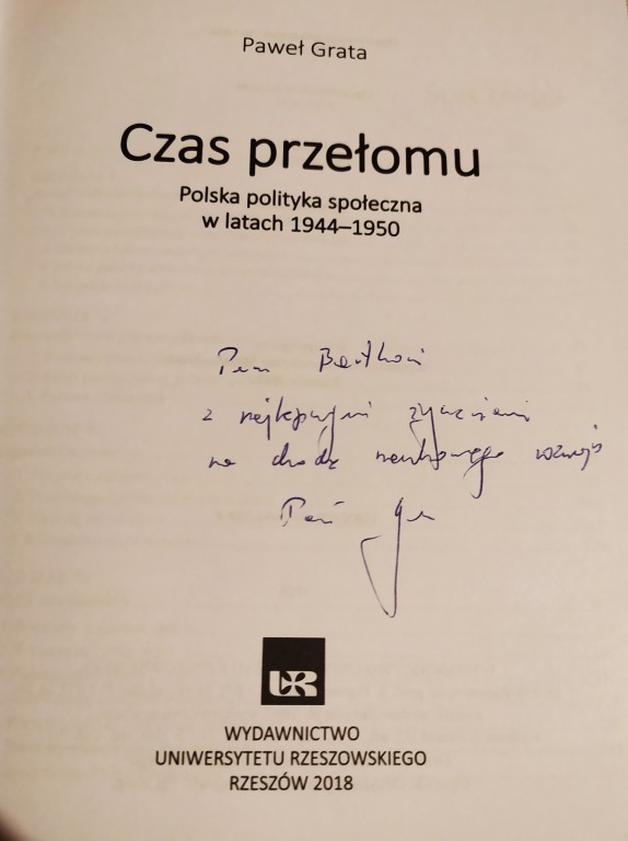 Książka profesorska "Czas przełomu" (WUR 2018)