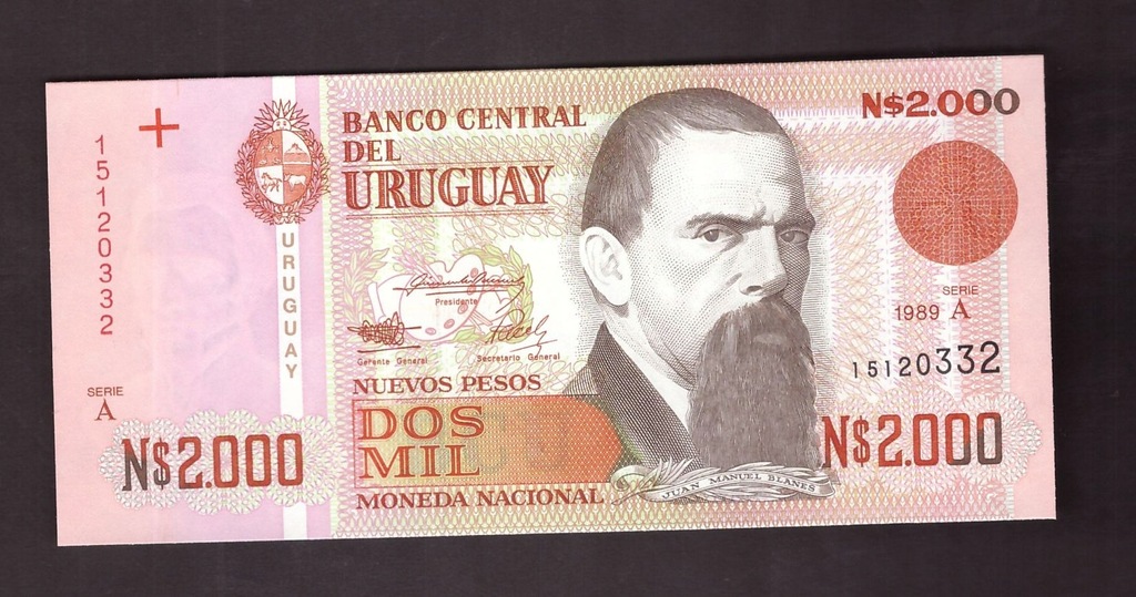 Urugwaj - banknot - 2000 Pesos 1989 rok