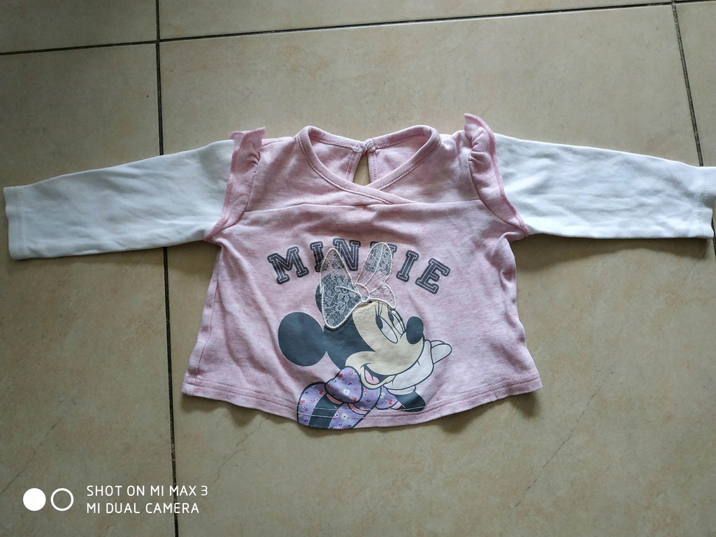 Bluzeczka 56 0-3 m Disney George Minnie długi ręka