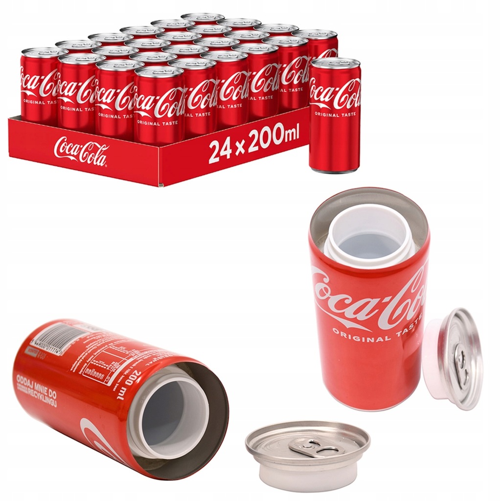 Skrytka Schowek Sejf Puszka Coca Cola 24x 200ml - Prezent