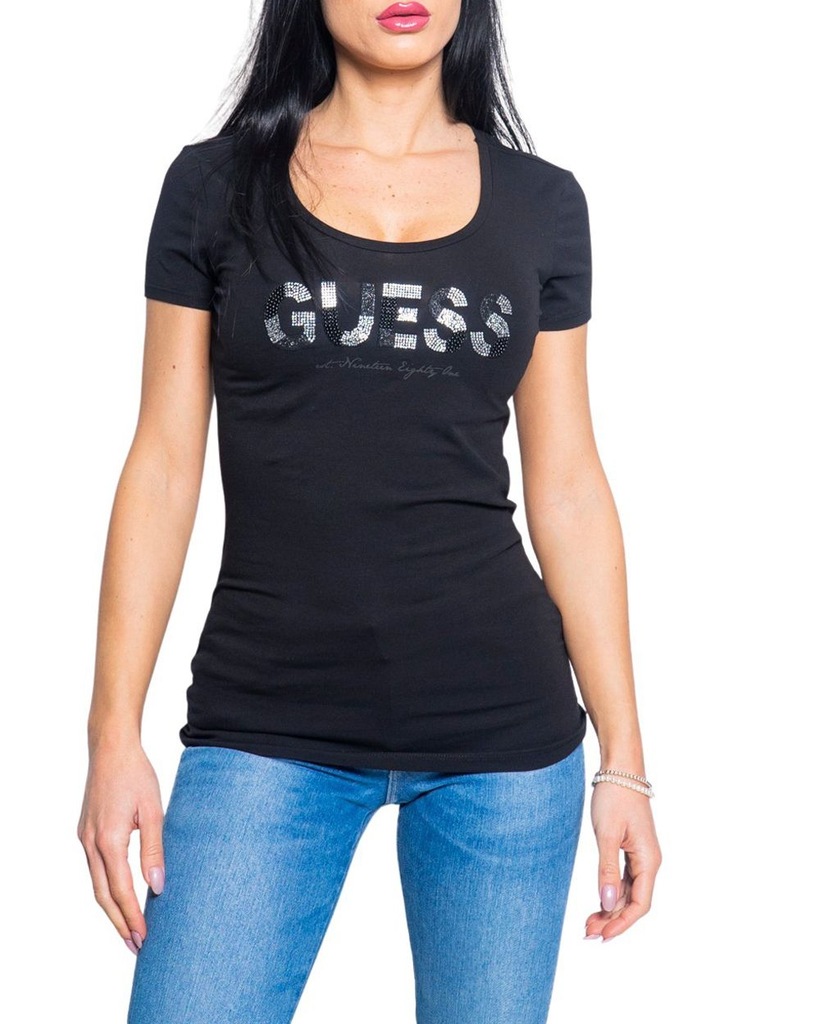 GUESS KOBIET CZARNY T-SHIRTY XL INT