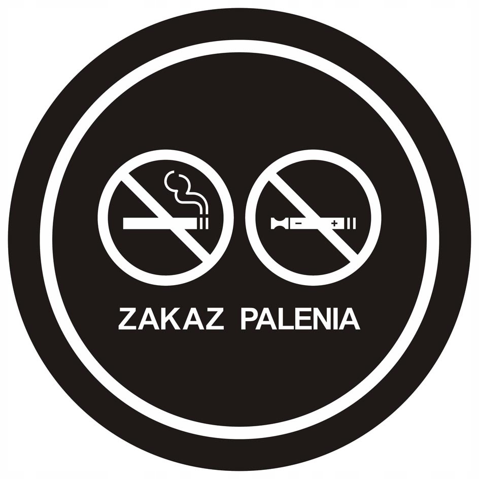 Zakaz palenia tytoniu i papierosów elektronicznych 4, 21x21 cm, PCV 1 mm