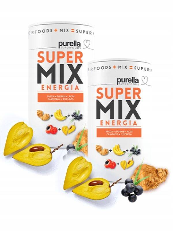 Zestaw 2x Purella Super Mix Energia Maca Banan Acai 150g