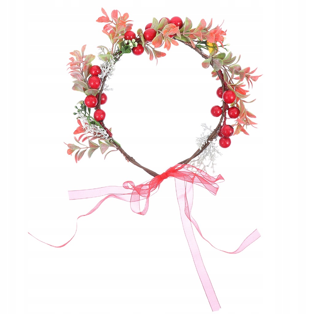 Christmas Wreath Headband Simulated Red Berry