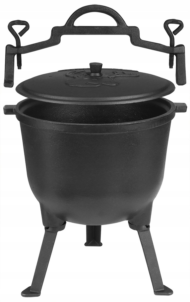 Kociołek stojący żeliwny Rossner Austria 16L pieczonki myśliwski prażonki