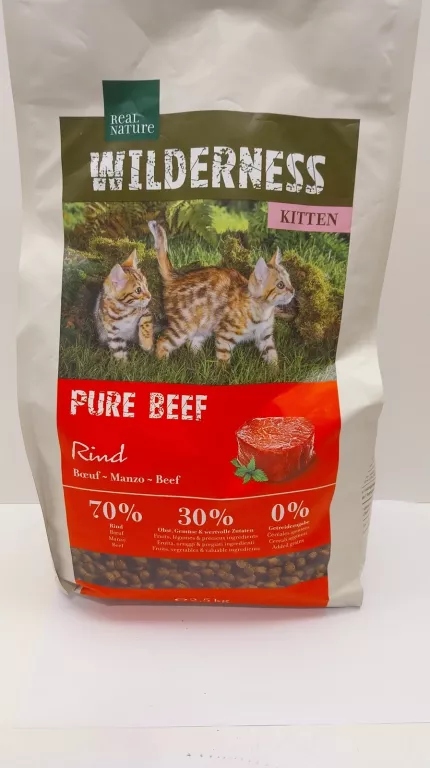 REAL NATURE WILDERNESS KITTEN 2.5KG PURE BEEF KARMA SUCHA DLA KOCIĄT