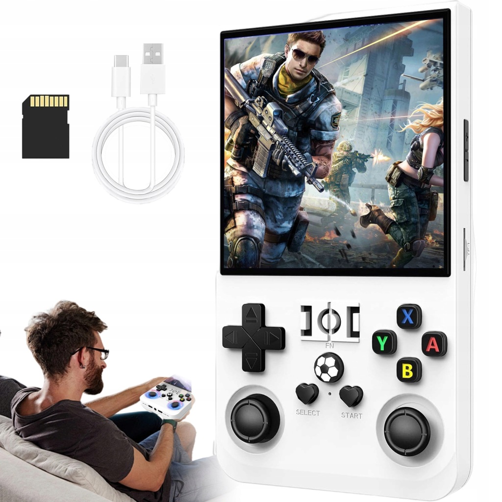 Přenosná Mobilní Retro Herní Konzole R36MAX S Dvojitými 3D Joysticky