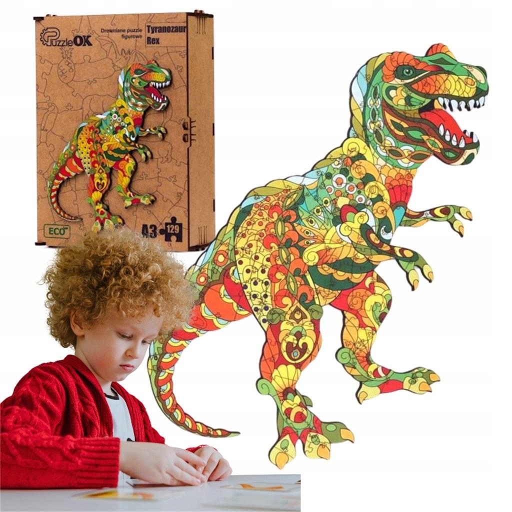 Prostorové Puzzle pro celou rodinu Dinosaurus T-Rex Rozvíjí Představivost