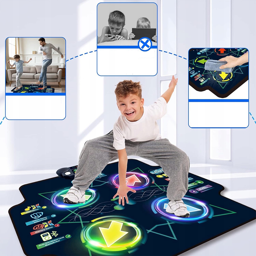 Hudební Podložka Bluetooth Led Velká Taneční Podložka Pohybová Hra