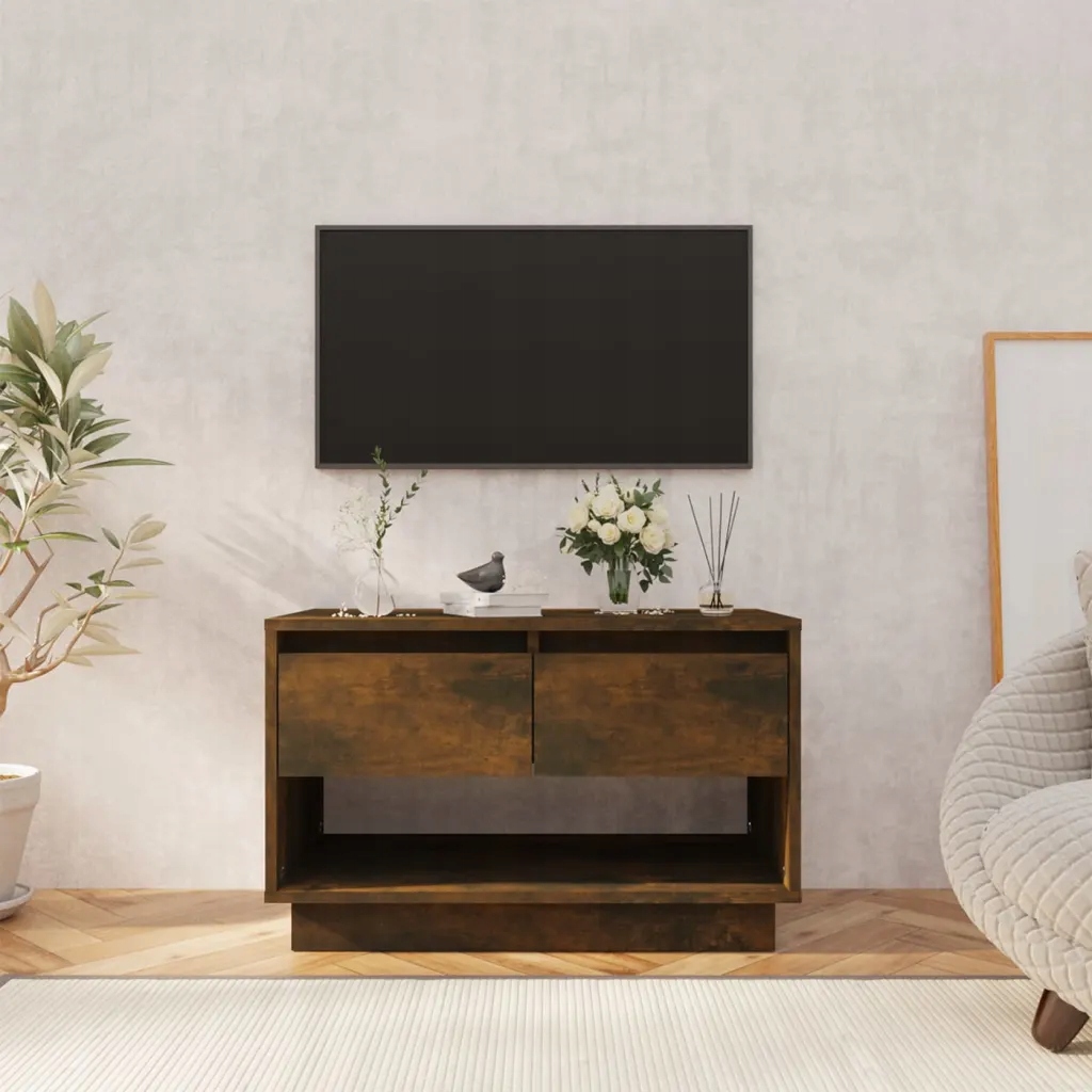 Tv skříňka kouřový dub 70 x 41 x 44 cm kompozitní dřevo Hnědá 812975