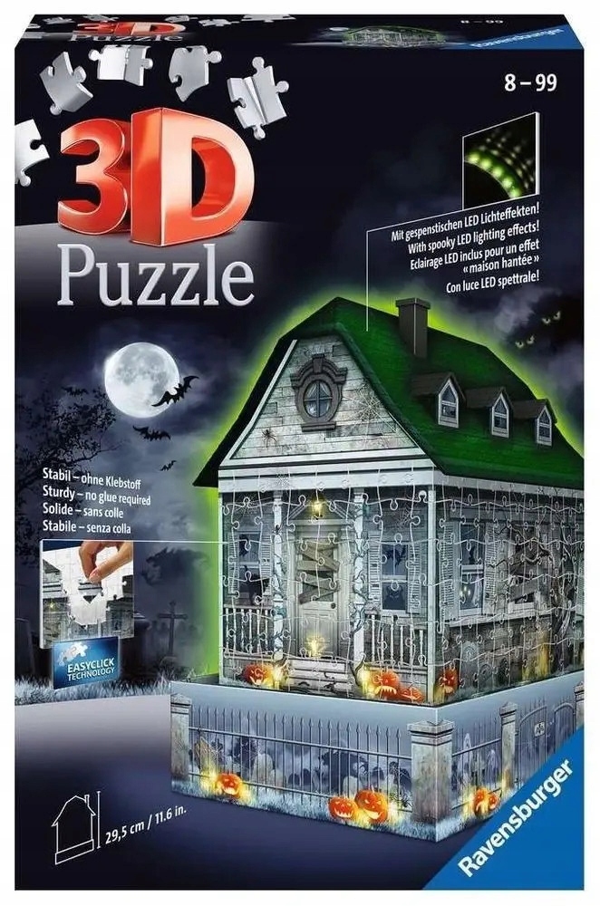 Puzzle 3D Ravensburger Strašidelný svítící dům 216