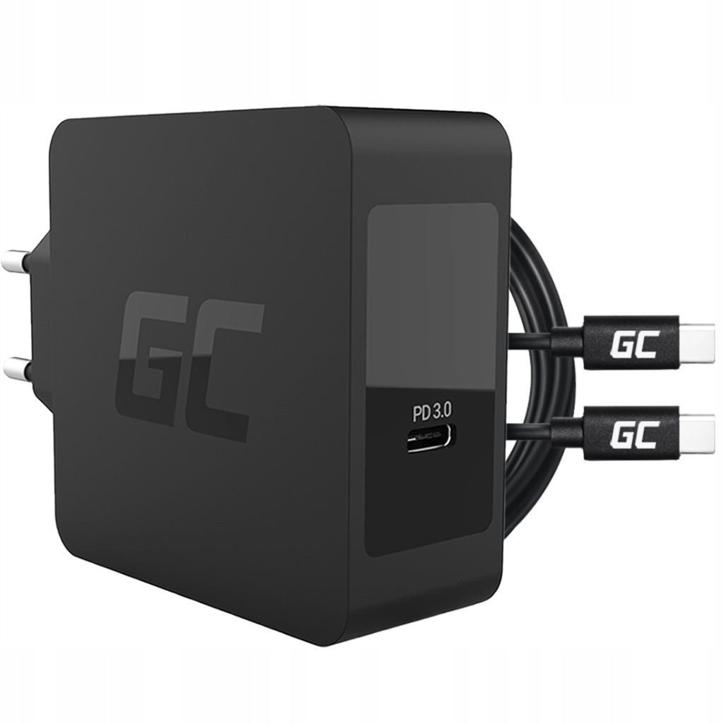 Silná síťová nabíječka Green Cell Usb-c Napájecí adaptér 60W Pd kabel Usb-c 2 m