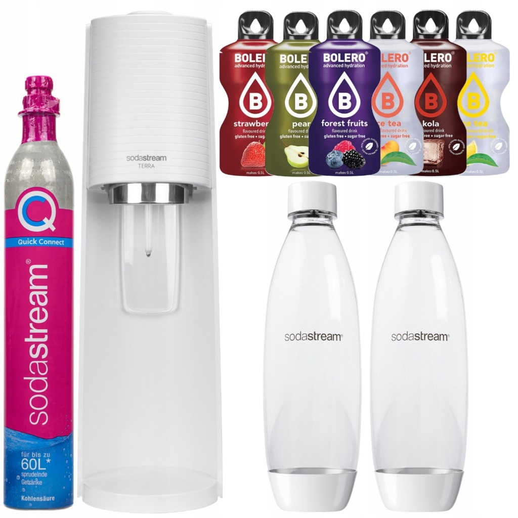 Výrobník Sody Sodastream Terra Bílý 2 Lahve Na Plynování Vody Náplň Přísady