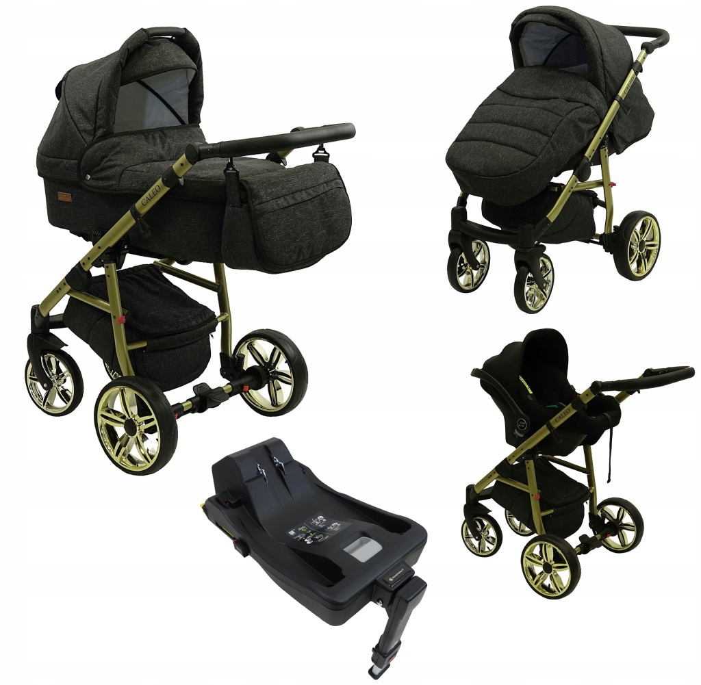 Multifunkční Kočárek 4V1 Celá Autosedačka 13 Kg Isofix Zlatý