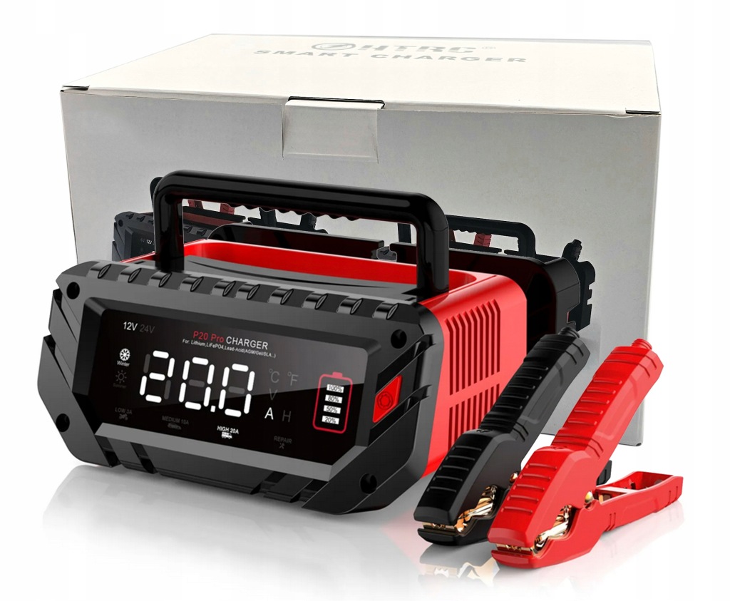 Nabíječ usměrňovač pro akumulátor Efb Gel Agm 12V 24V 20A LCD